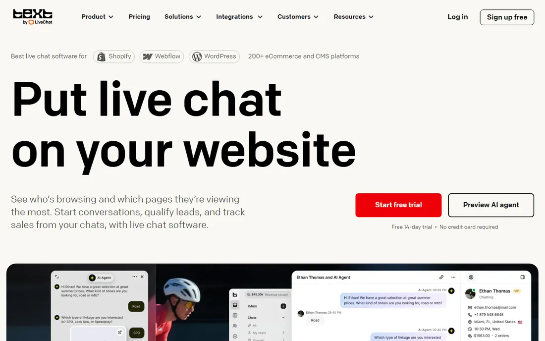 LiveChat homepage