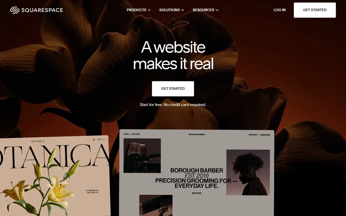 Squarespace homepage