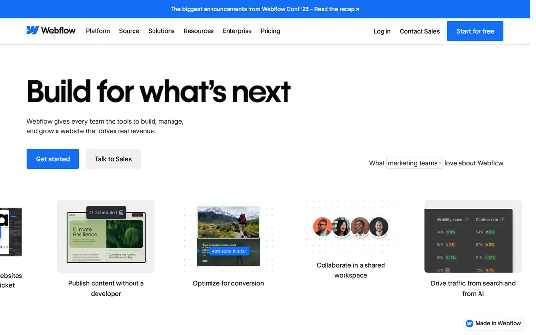 Webflow homepage