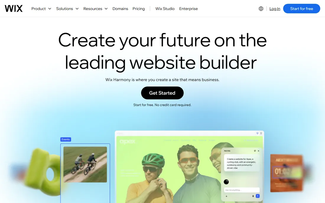 Wix homepage