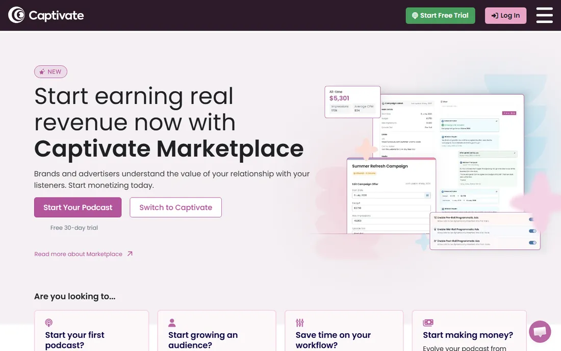 Captivate homepage