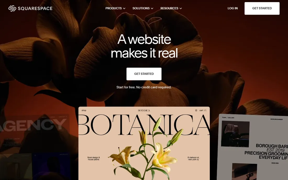 Squarespace homepage