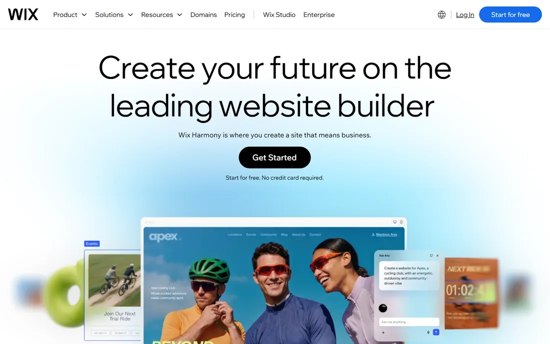 Wix homepage