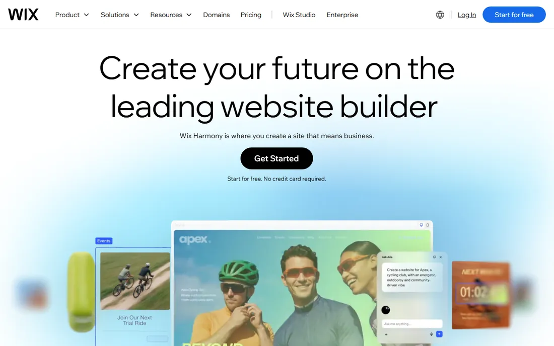 Wix homepage