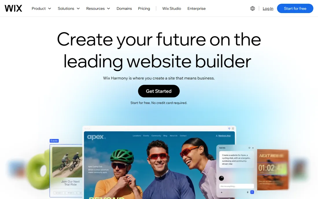 Wix homepage