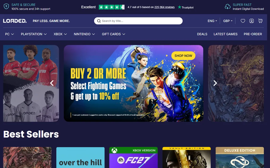 Loaded (formerly CDKeys) homepage
