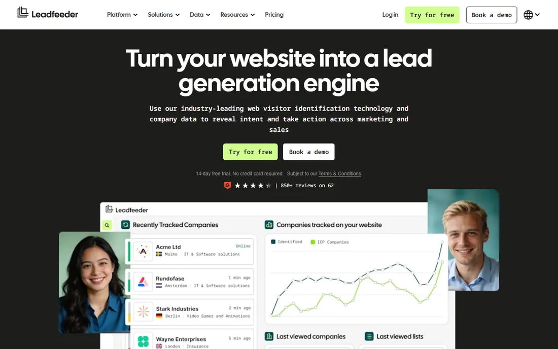 Leadfeeder homepage