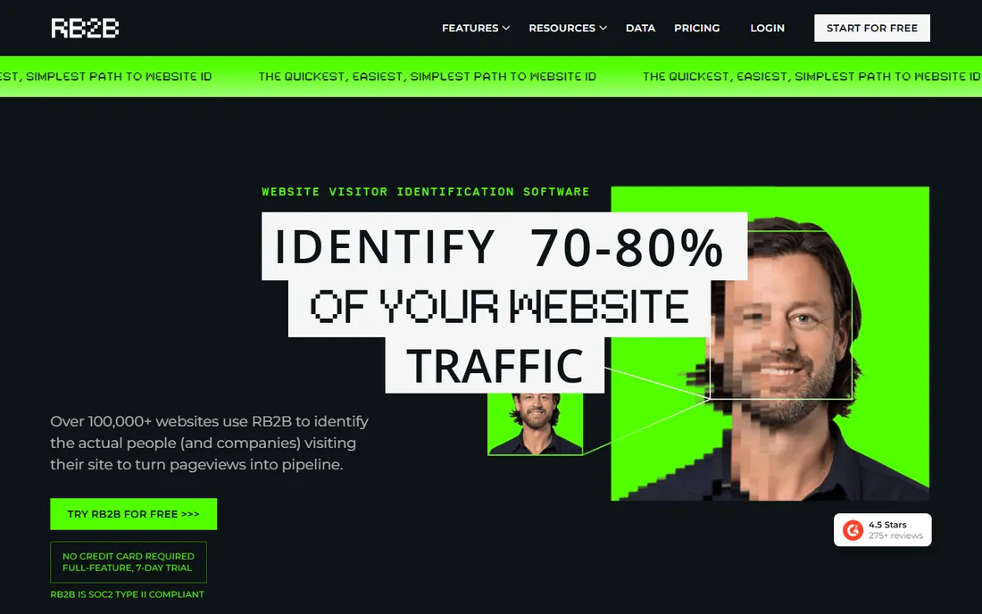 RB2B homepage