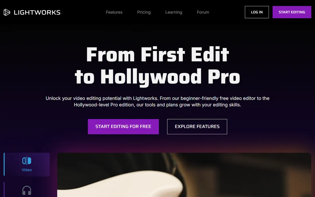 Lightworks homepage