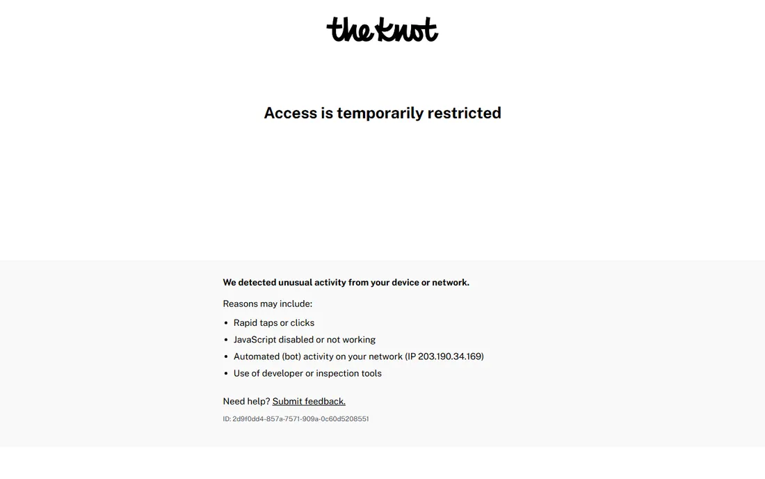The Knot homepage