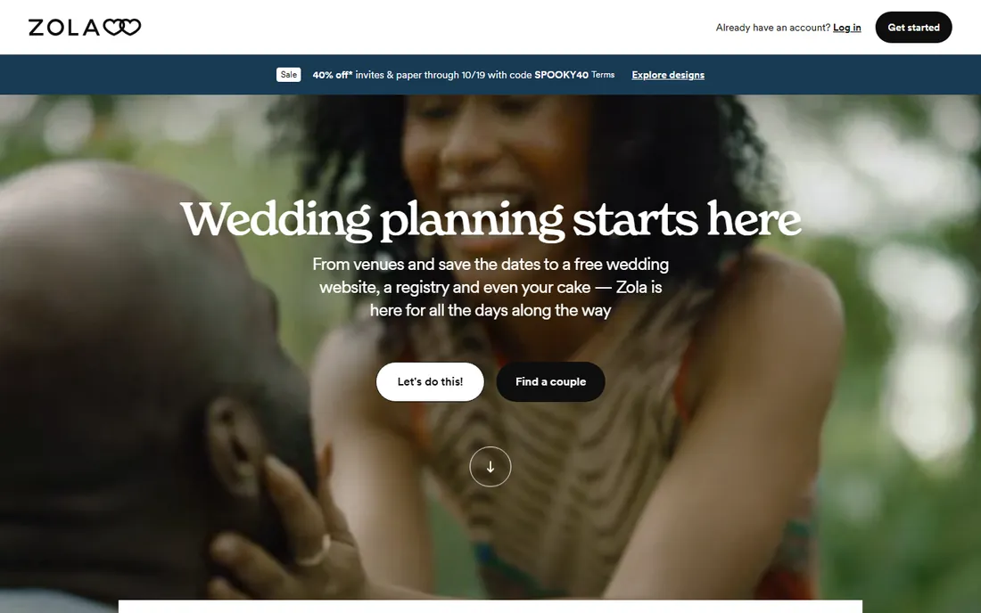 Zola homepage
