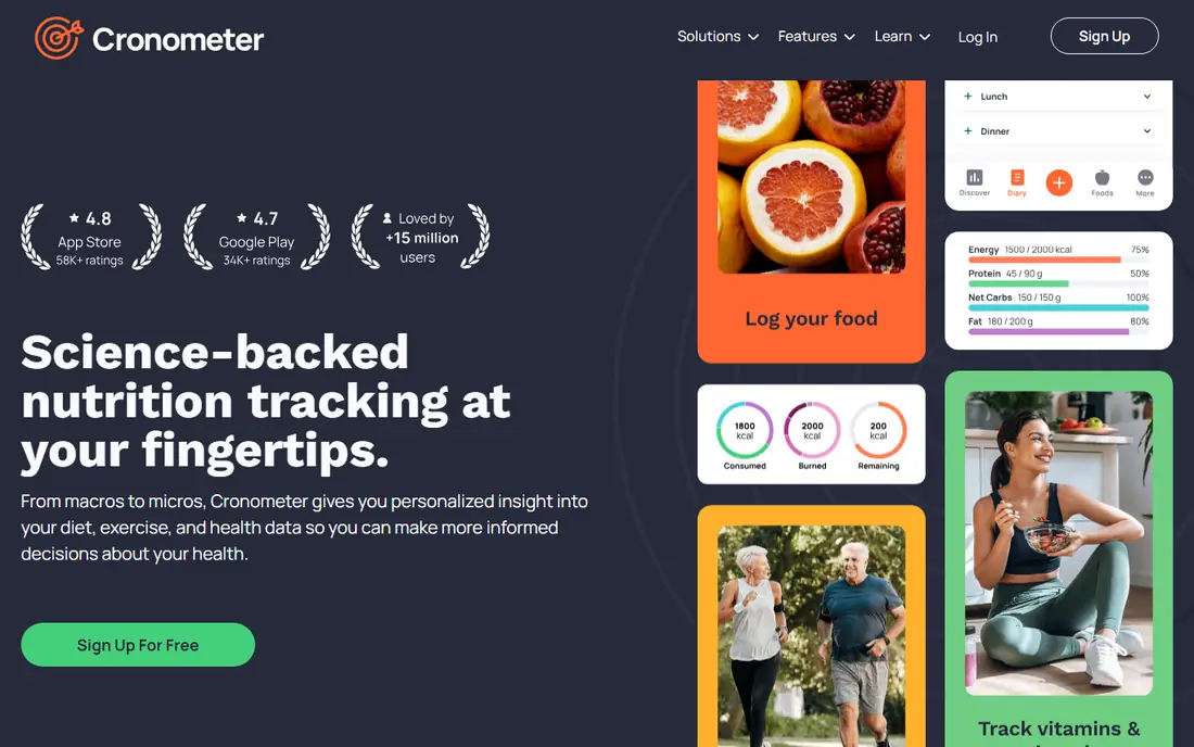 Cronometer homepage