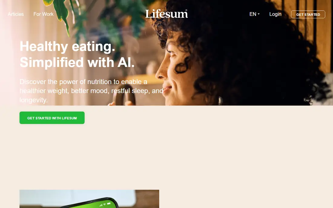 Lifesum homepage