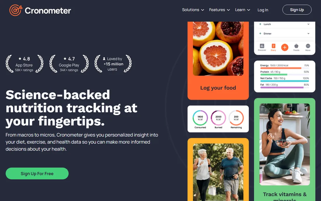 Cronometer homepage