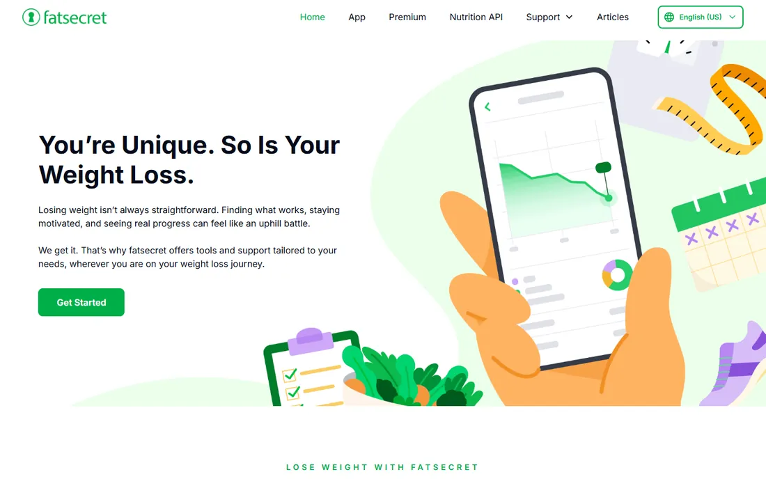 FatSecret homepage