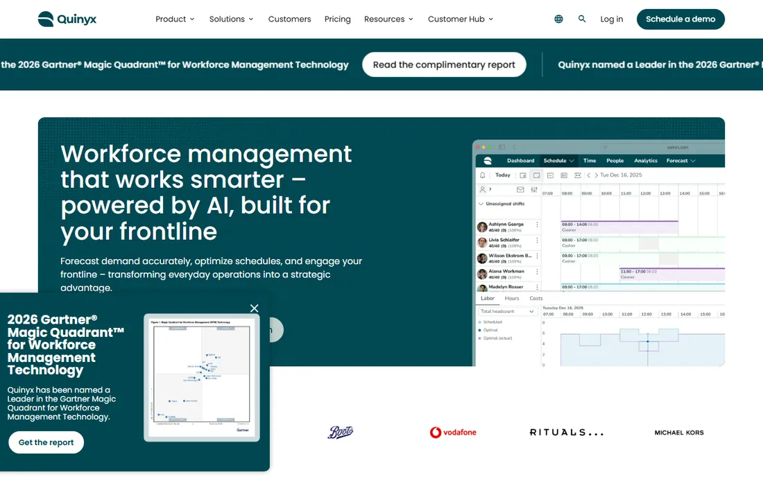 Quinyx homepage