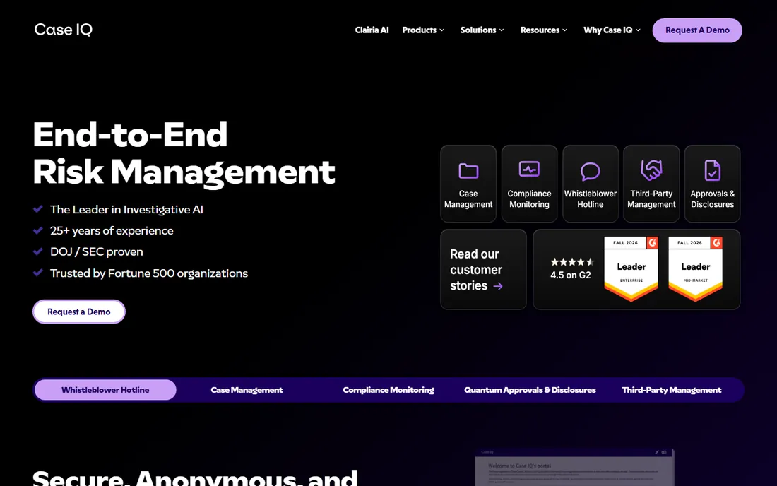 Case IQ homepage