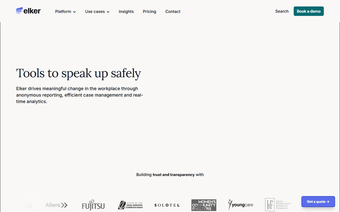 Elker homepage