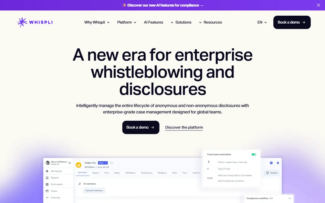 Whispli homepage