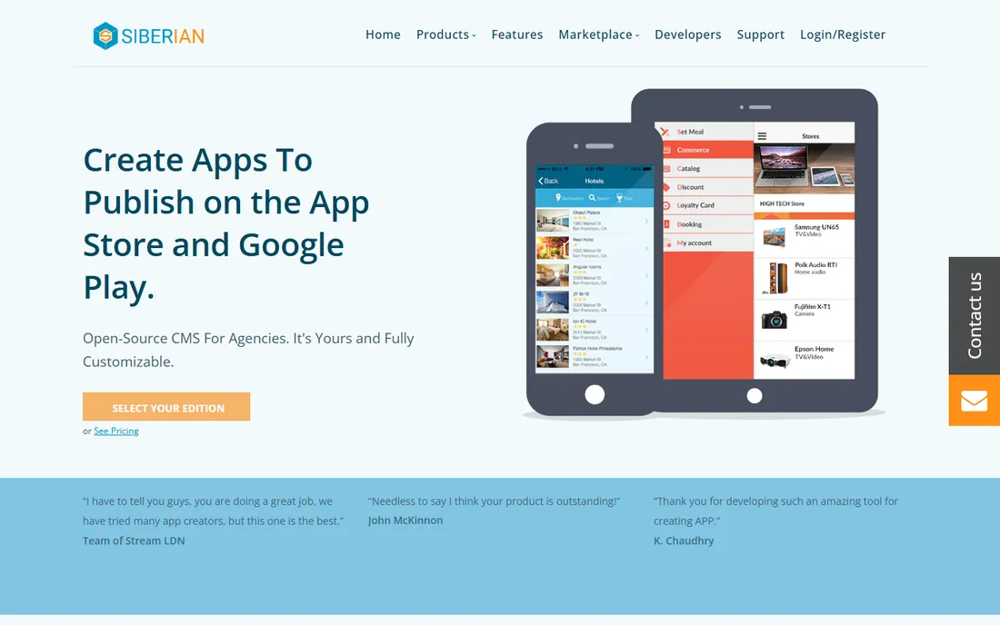 Siberian CMS homepage