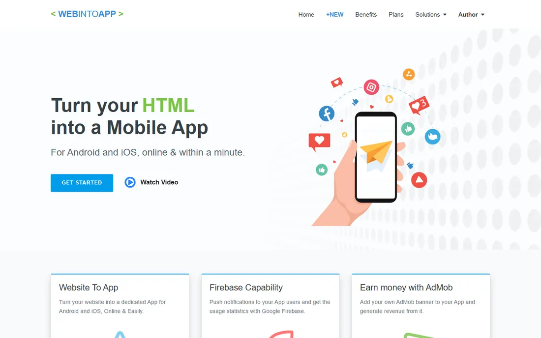WebIntoApp homepage