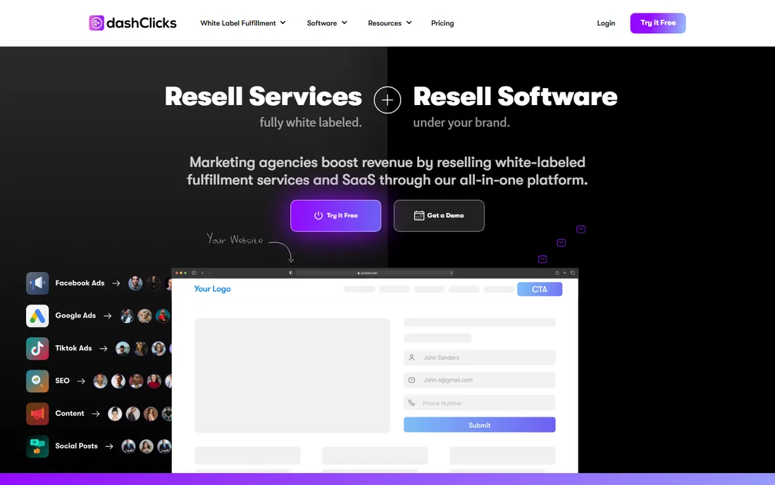 DashClicks homepage