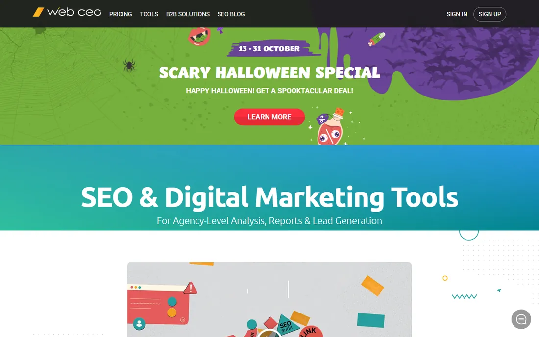 WebCEO homepage