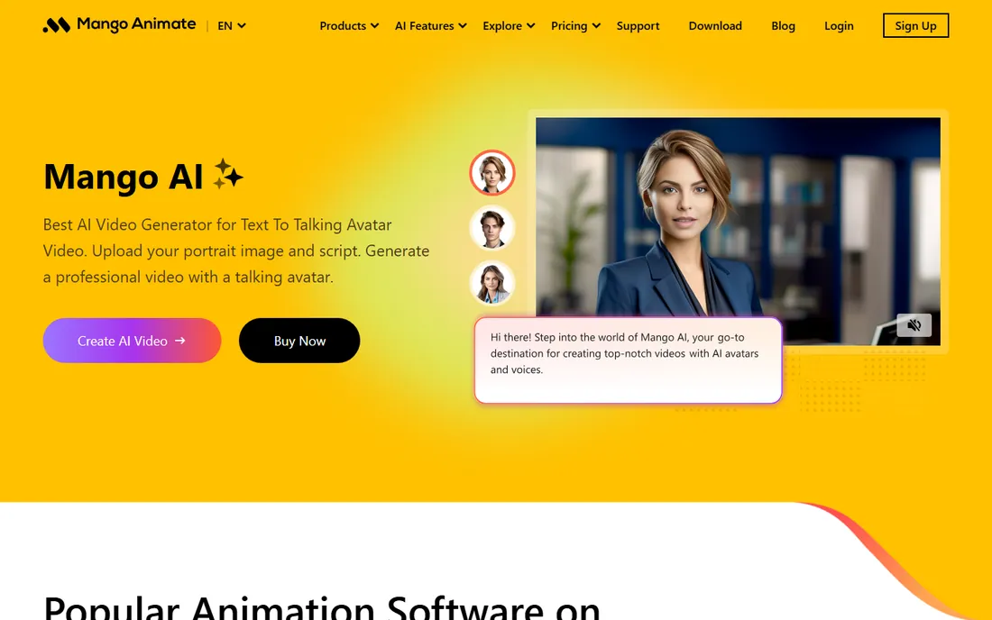 Mango Animate homepage