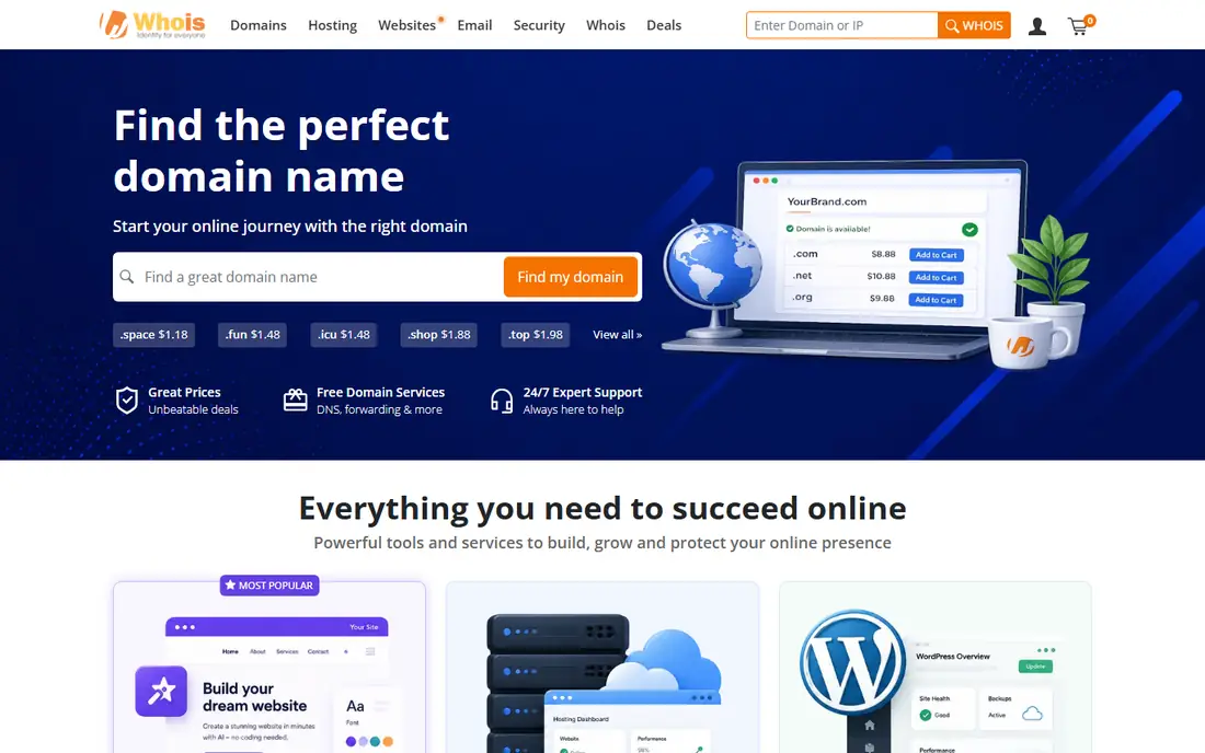 Whois.com homepage