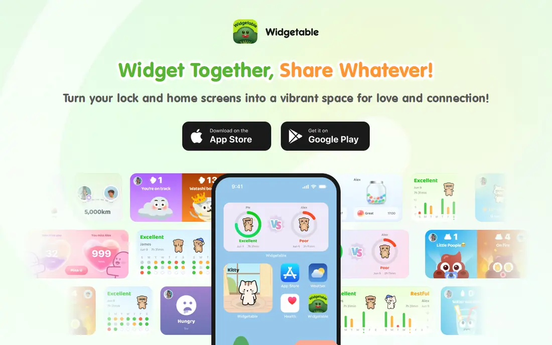 Widgetable homepage