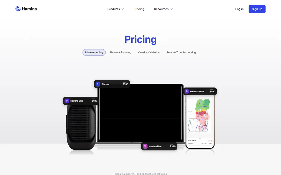 Hamina Network Planner homepage