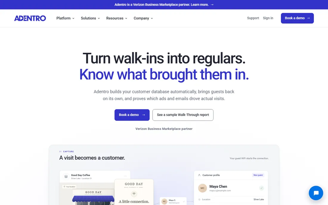 Adentro homepage