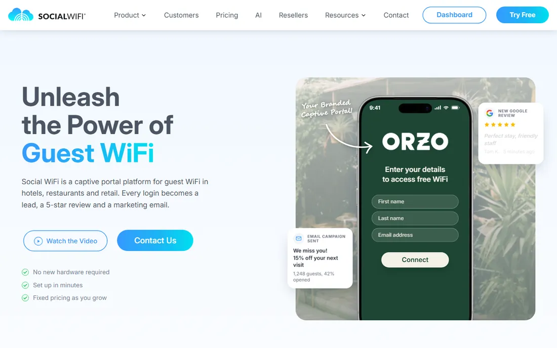 Social WiFi homepage