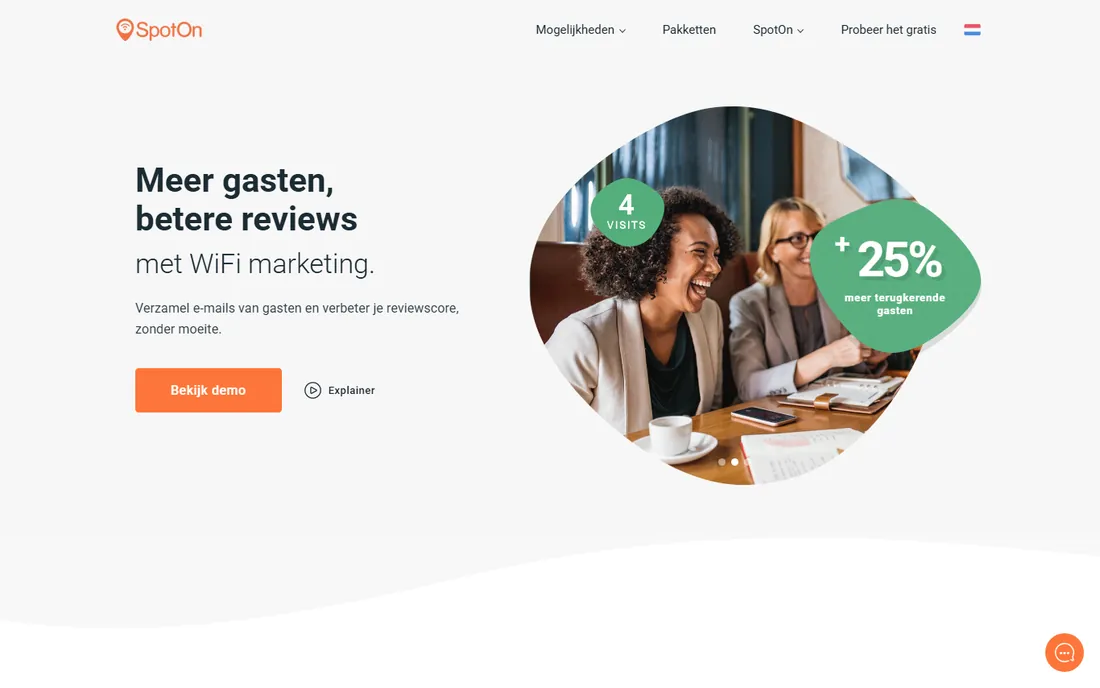 SpotOn WiFi homepage