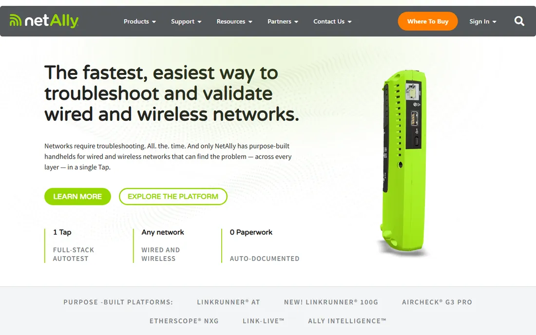 AirMagnet Survey PRO homepage