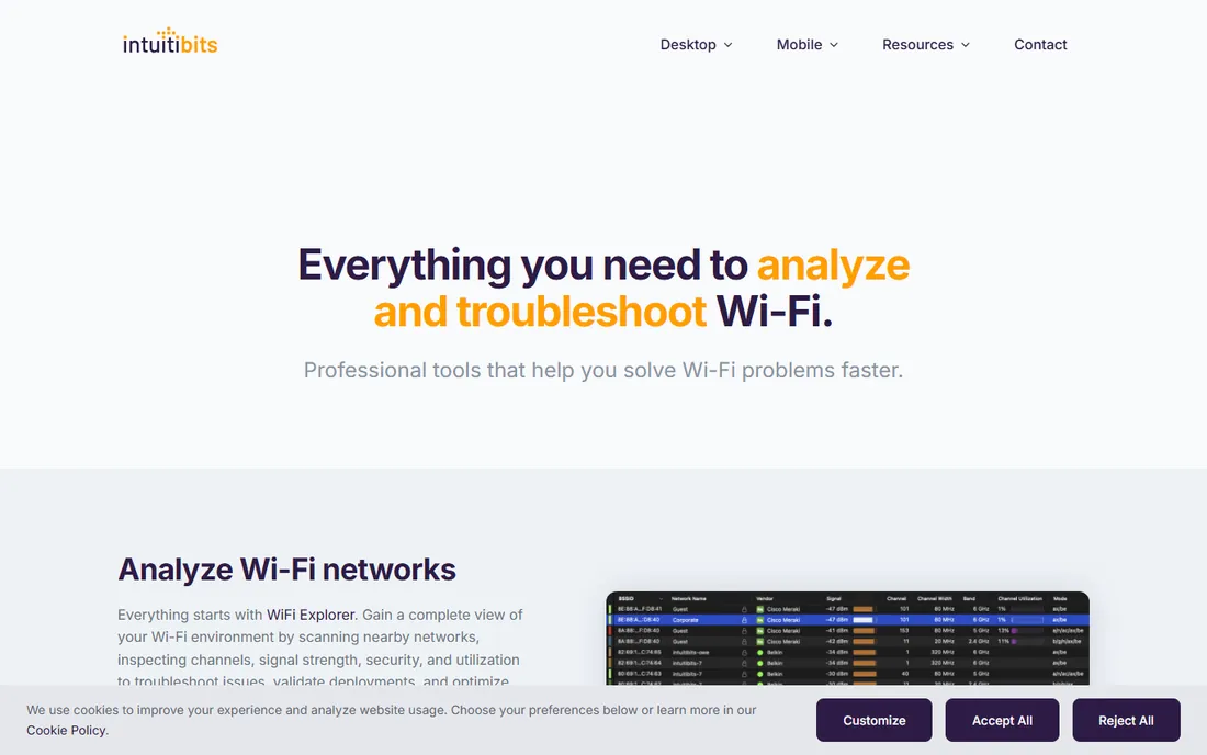 WiFi Explorer Pro 3 homepage