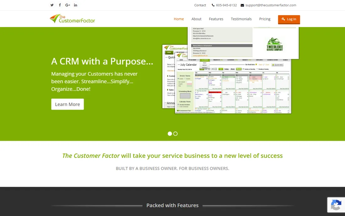 The Customer Factor homepage