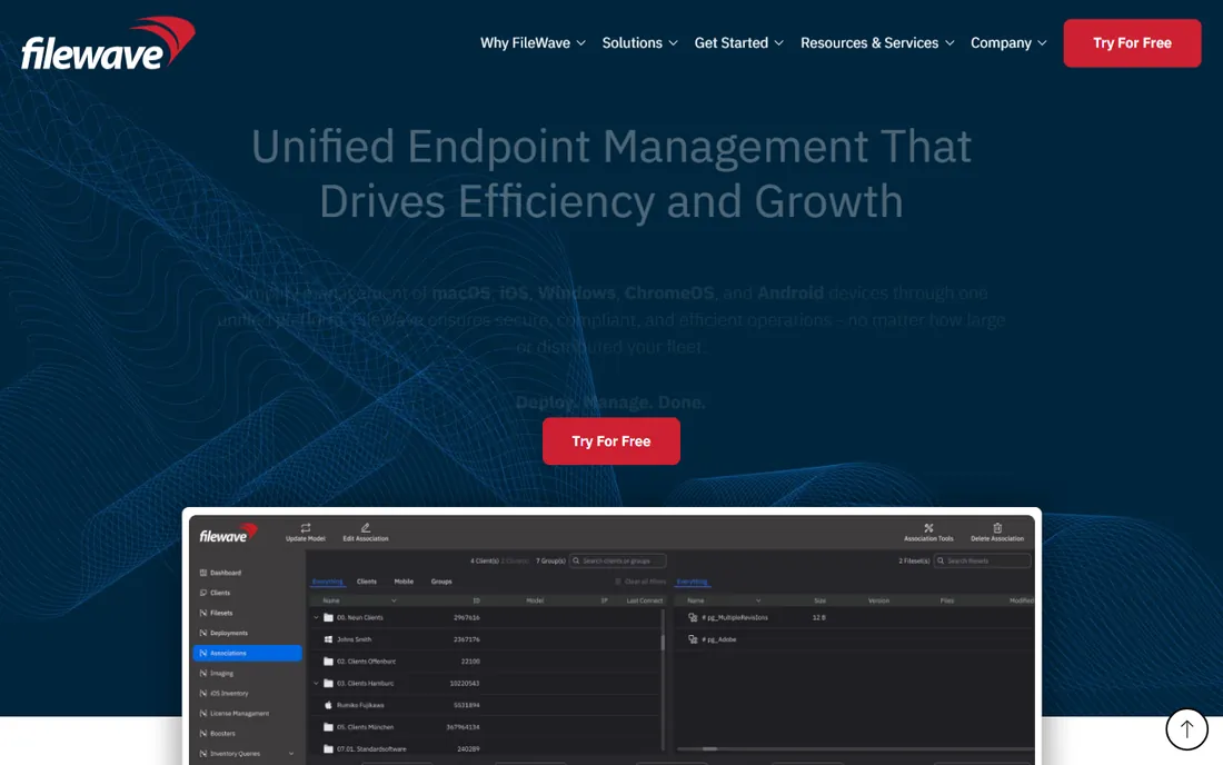 FileWave homepage