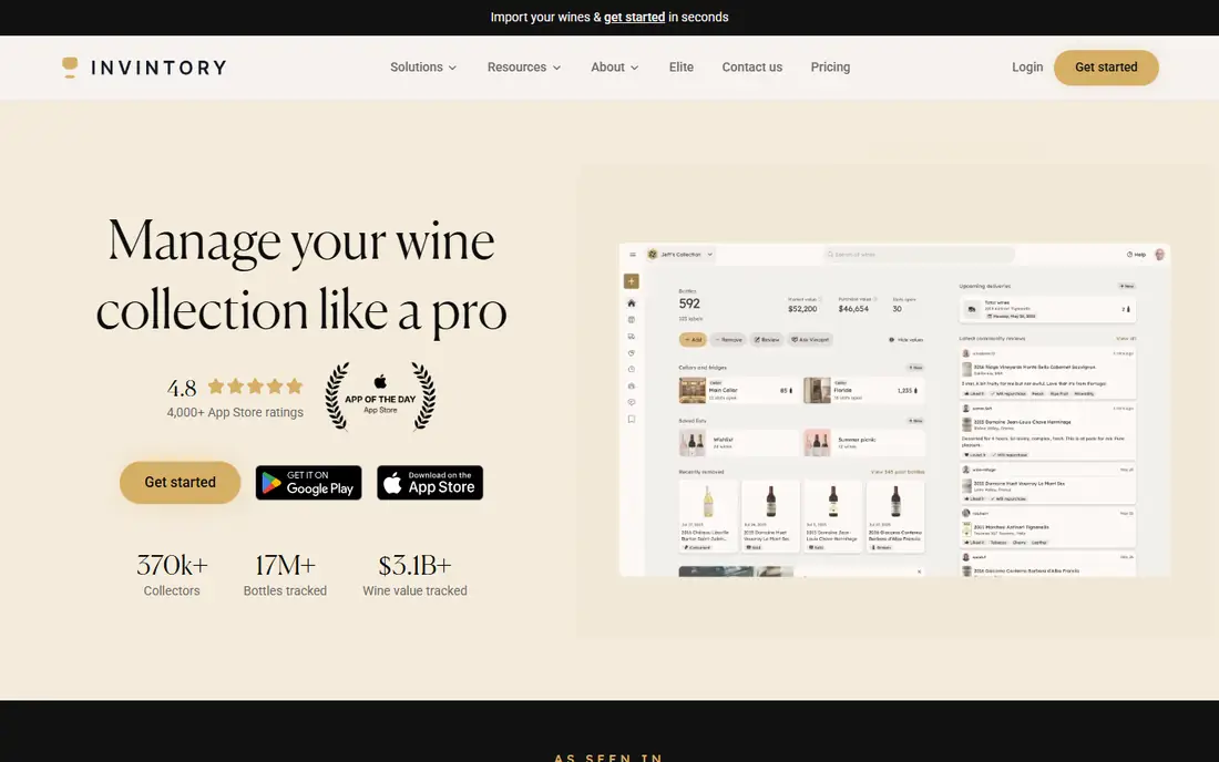 InVintory homepage