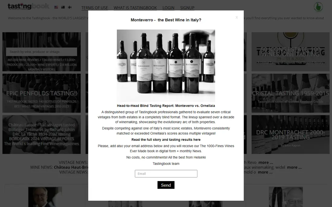Tastingbook homepage