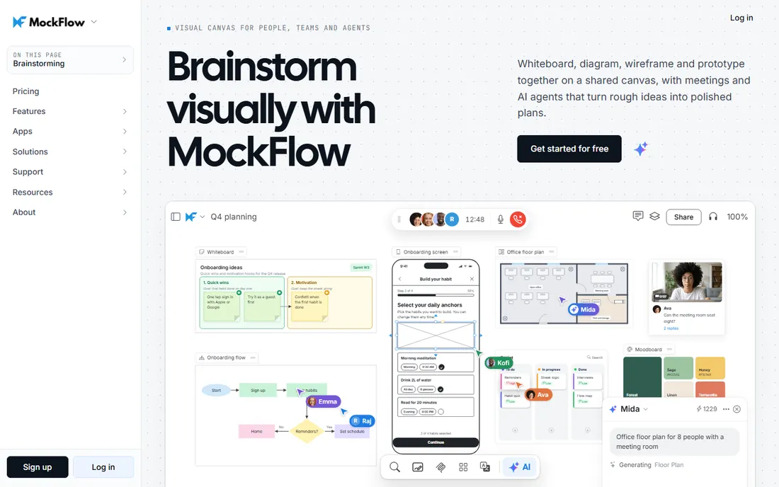 MockFlow homepage