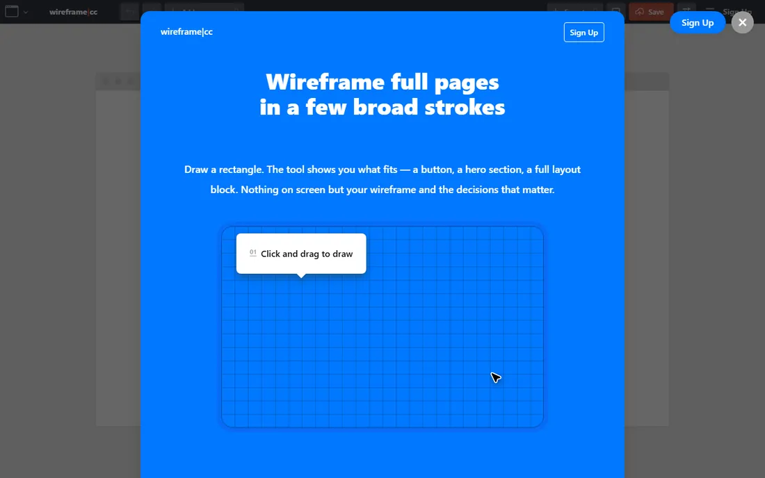 Wireframe.cc homepage