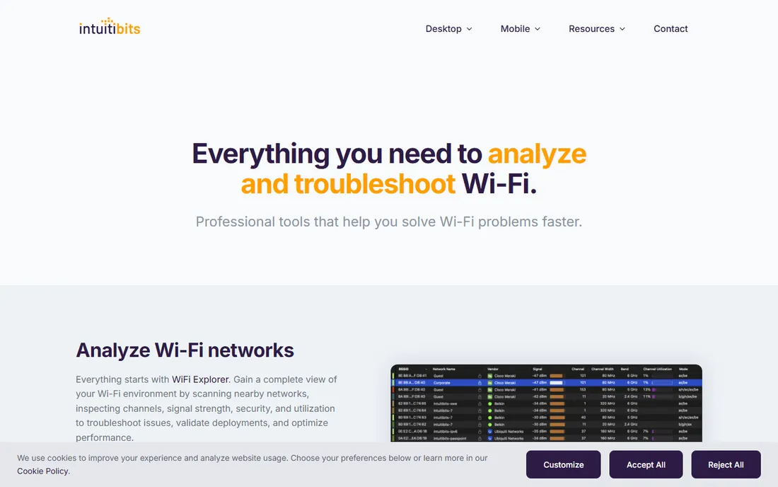 WiFi Explorer Pro homepage