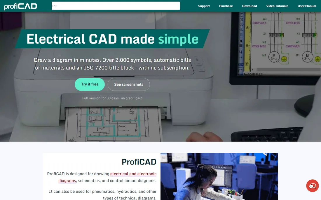 ProfiCAD homepage