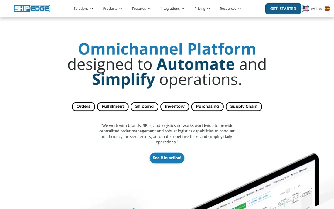 Shipedge homepage