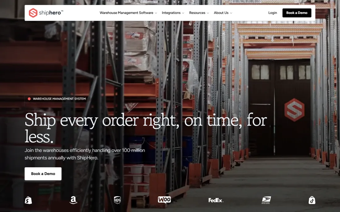 ShipHero homepage