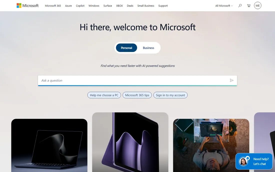 Microsoft Word homepage