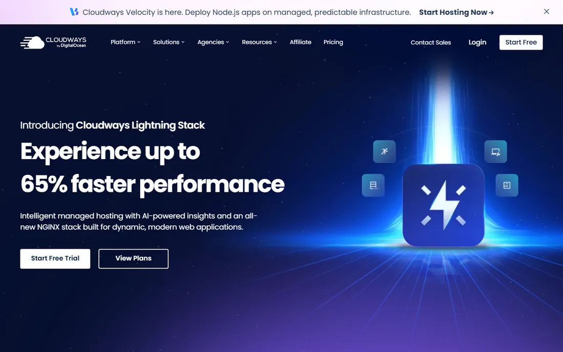 Cloudways homepage