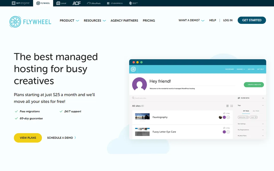 Flywheel homepage