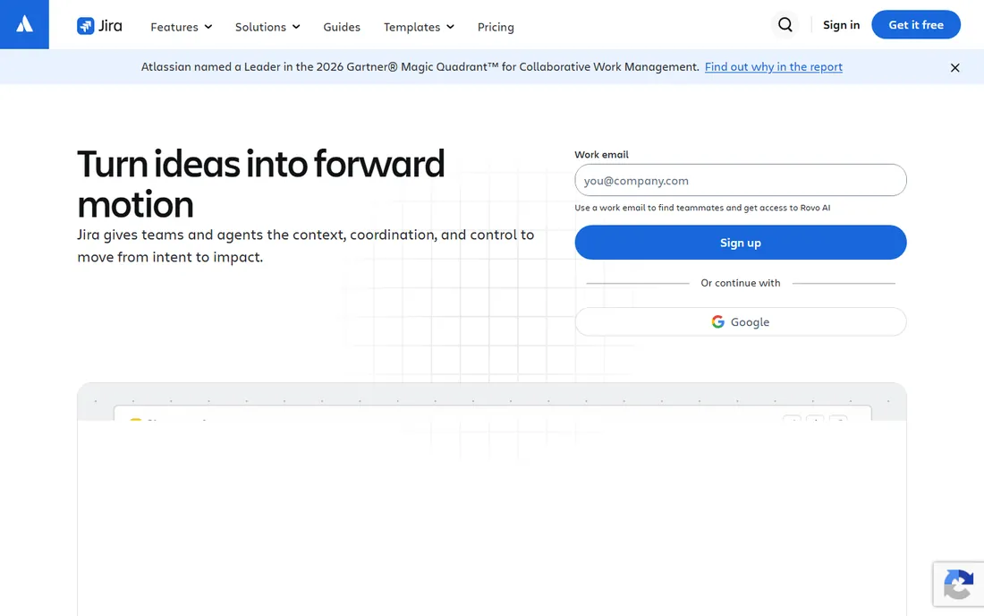 Jira homepage